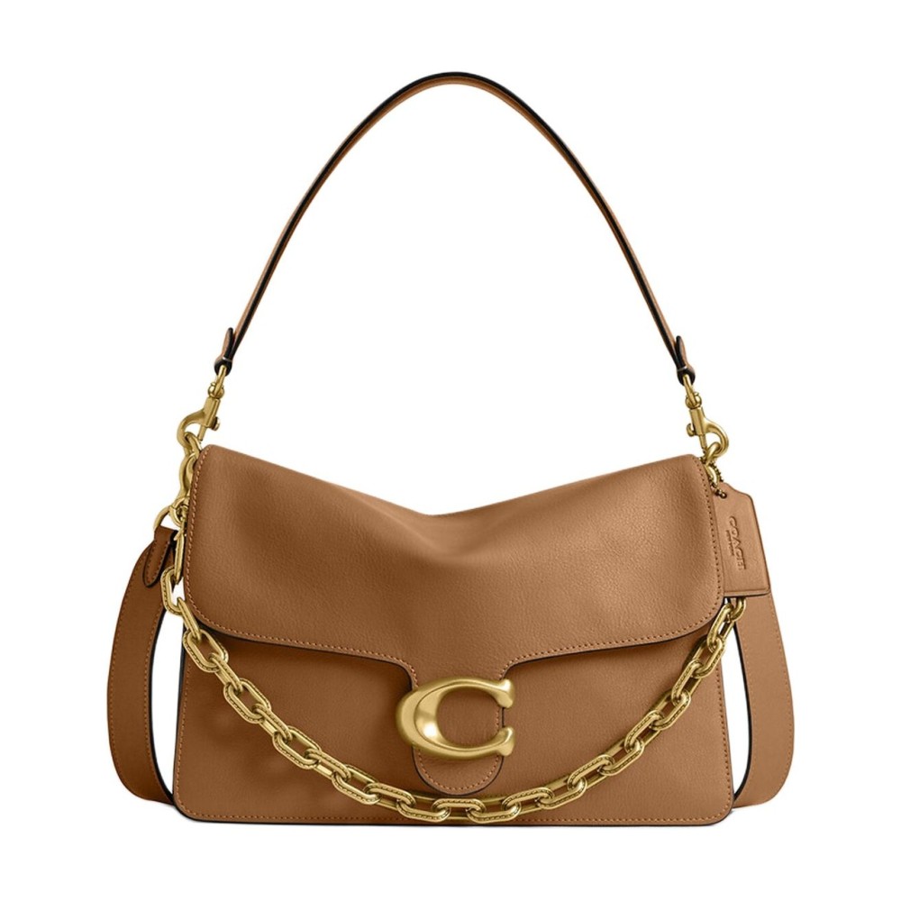 Tabby Cow Leather Shoulder Bag Large Women S Honeys Brown