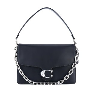 Tabby Cow Leather Shoulder Bag Women S Black