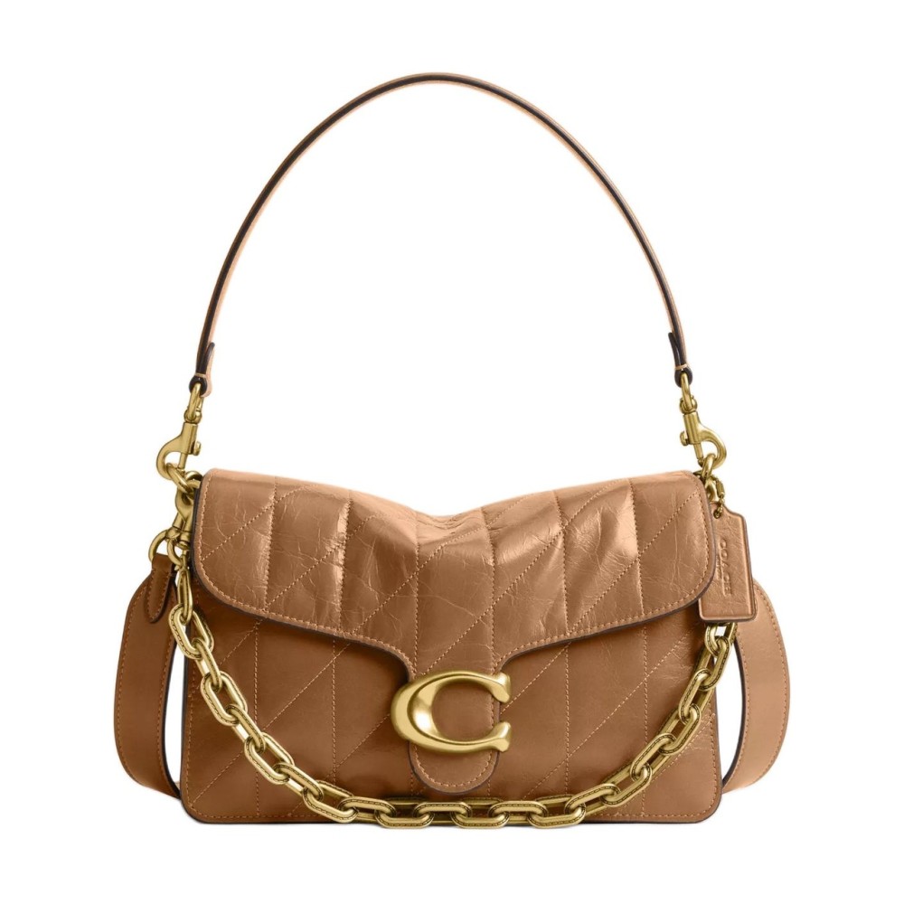 Chain Cow Leather Shoulder Bag Medium Women S Honeys Brown