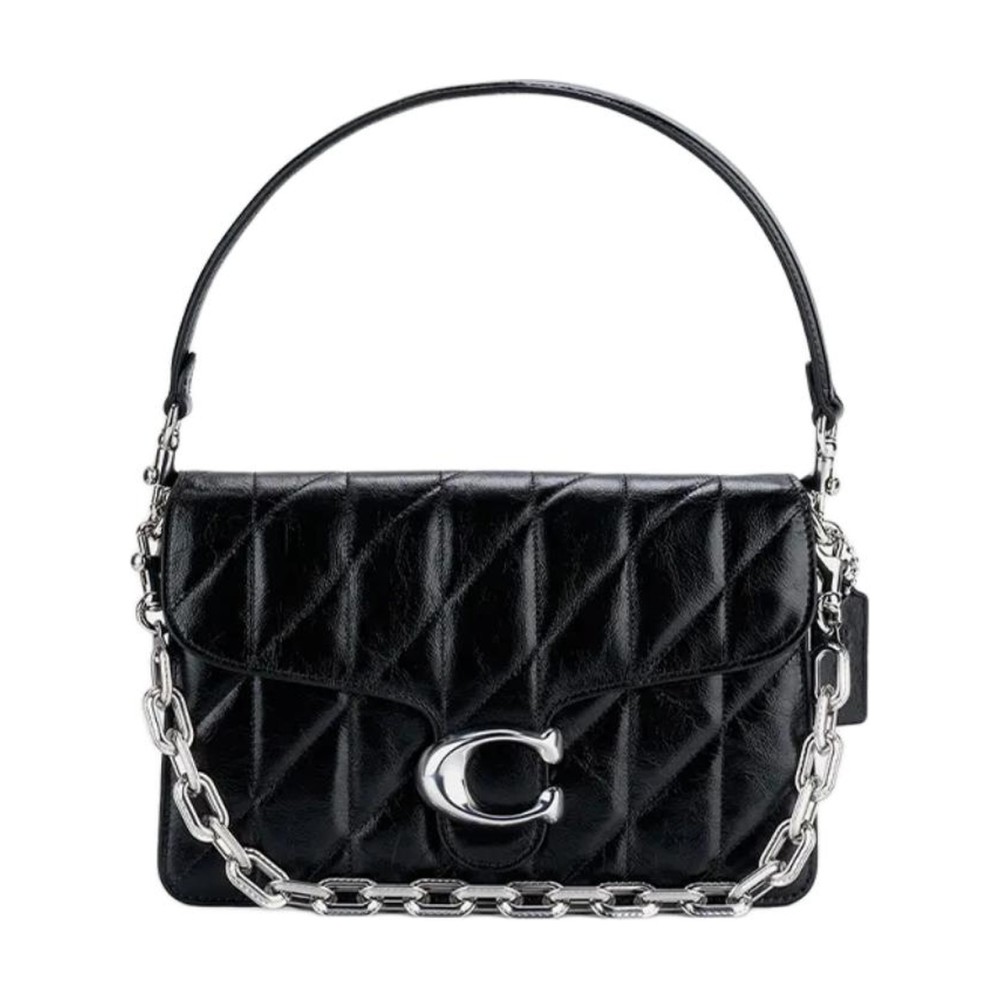 Cow Leather Shoulder Bag Medium Size Women S Black