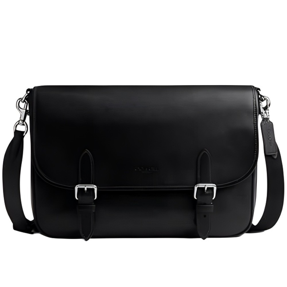 Cow Leather Crossbody Bag Shoulder Bag Tubas Men S Black