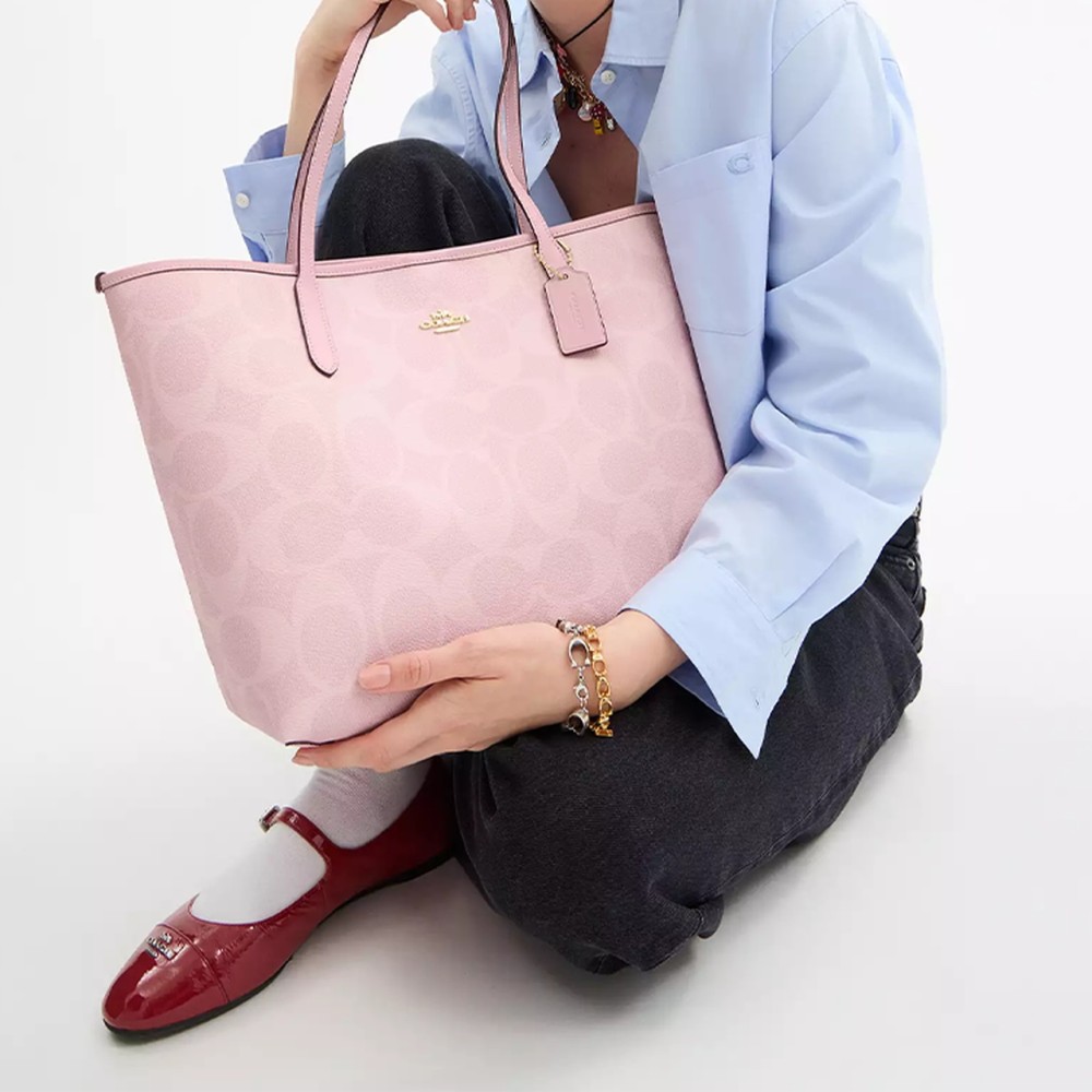 City Artificial Leather Shoulder Bag Large Women S Rouge Pink