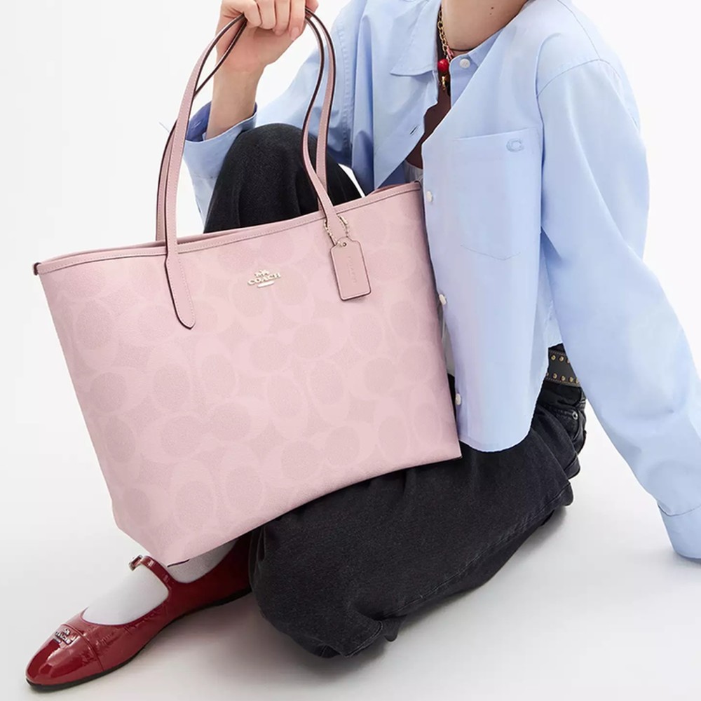 City Artificial Leather Shoulder Bag Large Women S Rouge Pink