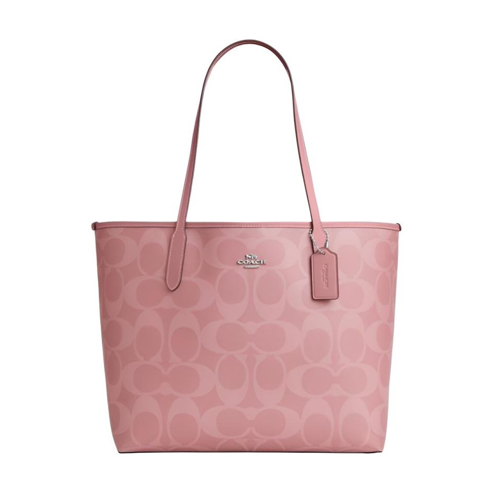 City Artificial Leather Shoulder Bag Large Women S Pink