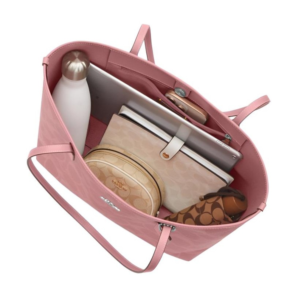 City Artificial Leather Shoulder Bag Large Women S Pink