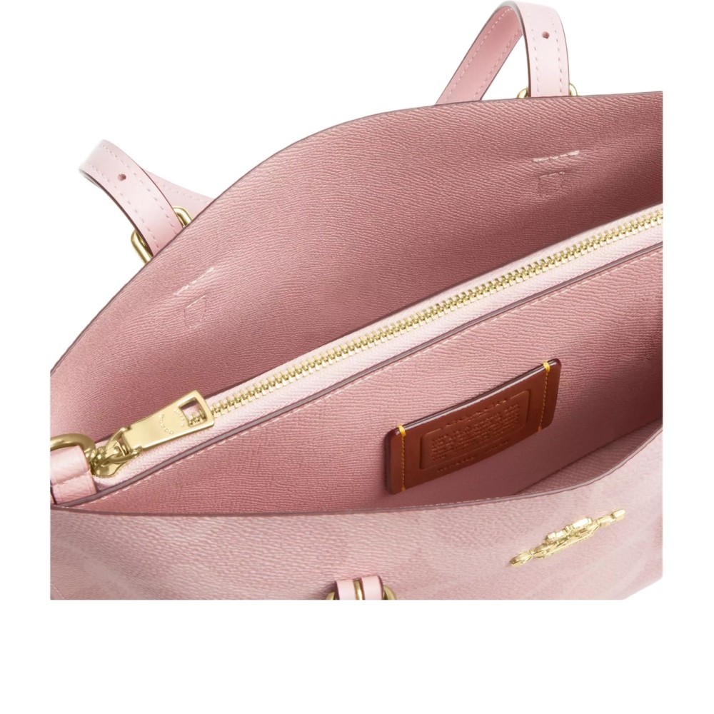 Mollie Artificial Leather Tote Bag Shopping Bag Shoulder Bag Handbag Medium Women S Rouge Pink