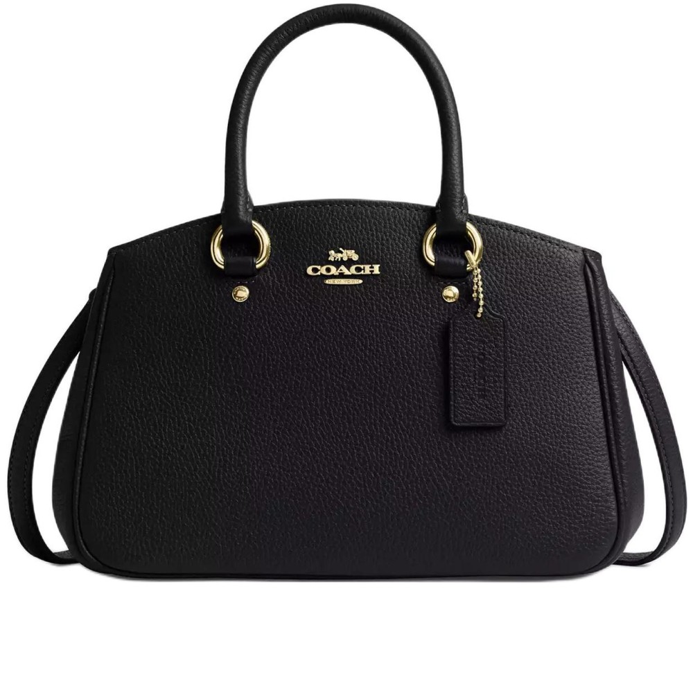 Litchi Grain Leather One Shoulder Handbag Trumpets Women S Black