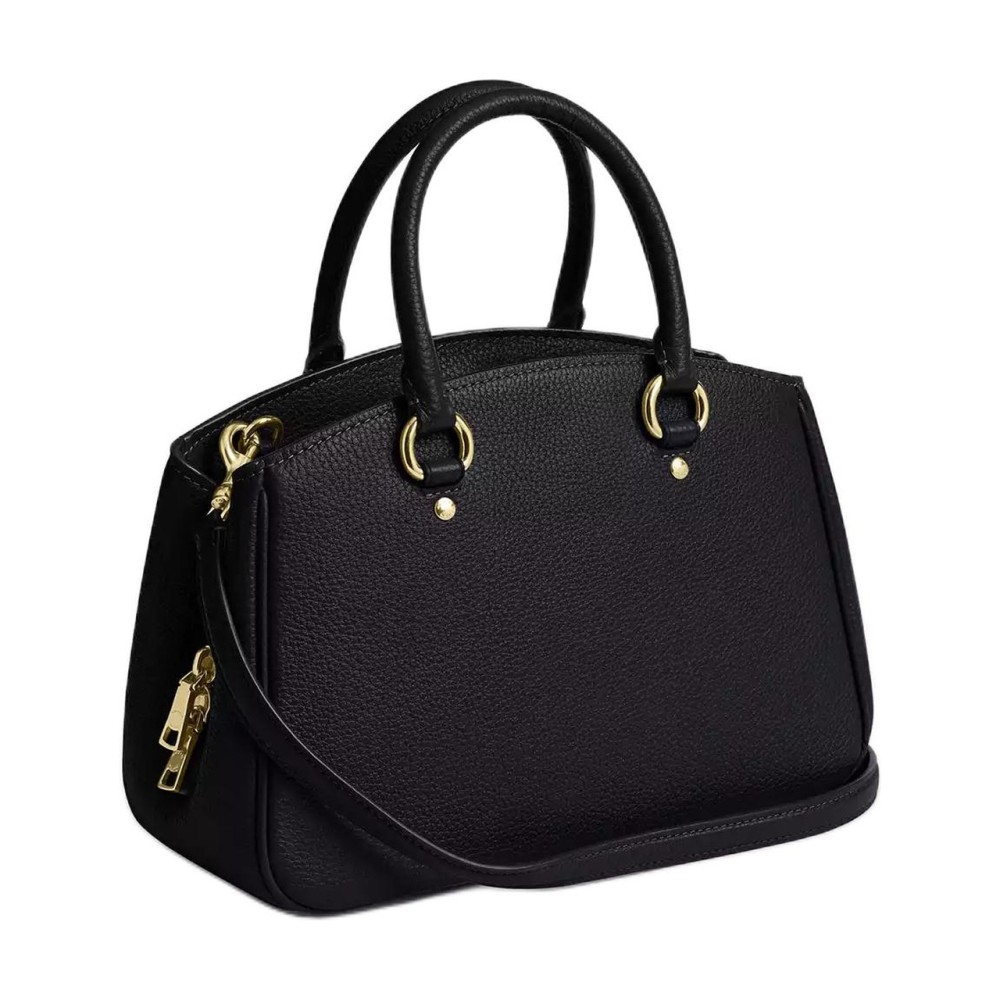 Litchi Grain Leather One Shoulder Handbag Trumpets Women S Black