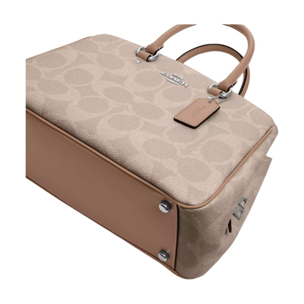 Coated Canvas Tote Bag Shopping Bag Shoulder Bag Handbag Large Women S Sand