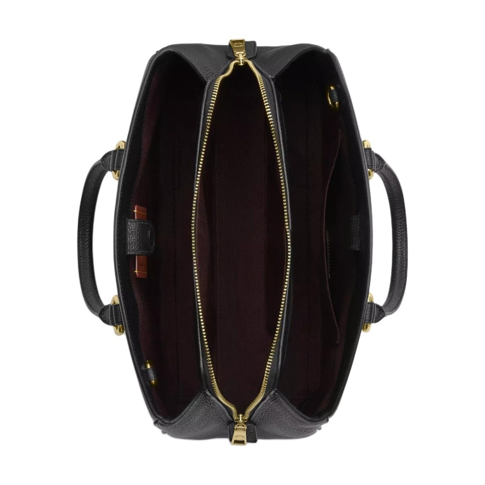Litchi Grain Leather Shoulder Bag Crossbody Bag Handbag Large Women S Black
