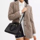 Litchi Grain Leather Shoulder Bag Crossbody Bag Handbag Large Women S Black