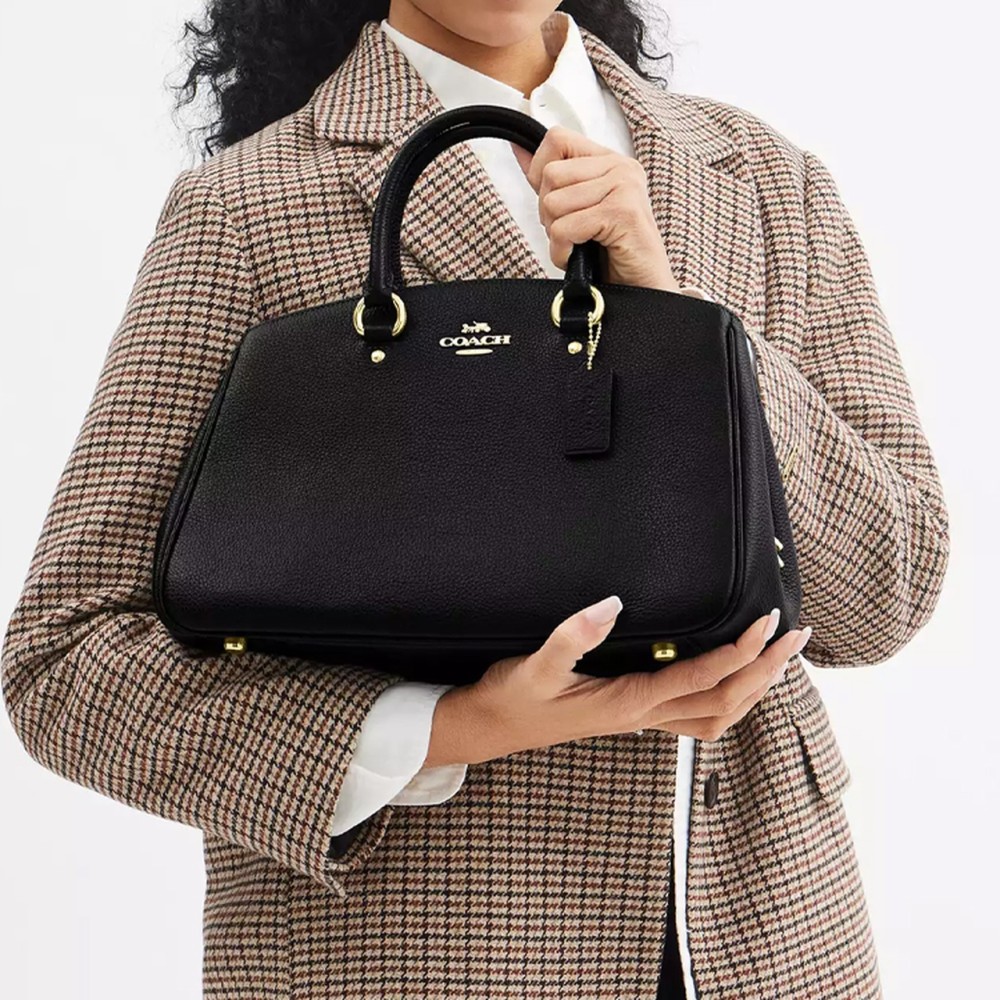 Litchi Grain Leather Shoulder Bag Crossbody Bag Handbag Large Women S Black