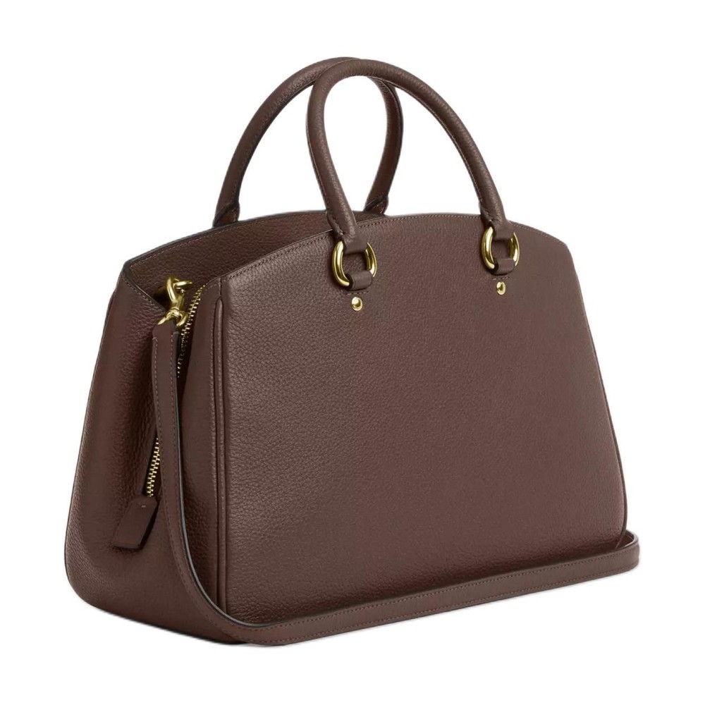 Leather Shoulder Bag Crossbody Bag Handbag Large Women S Dark Stone Brown