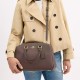 Leather Shoulder Bag Crossbody Bag Handbag Large Women S Dark Stone Brown