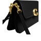 Jet Leather Portable Crossbody Bag Shoulder Bag Medium Size Women S Black