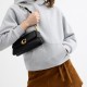 Jet Leather Portable Crossbody Bag Shoulder Bag Medium Size Women S Black
