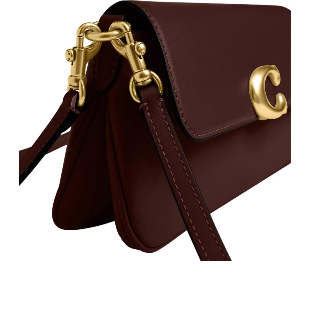 Calfskin Shoulder Bag Crossbody Bag Handbag Medium Women S Maple