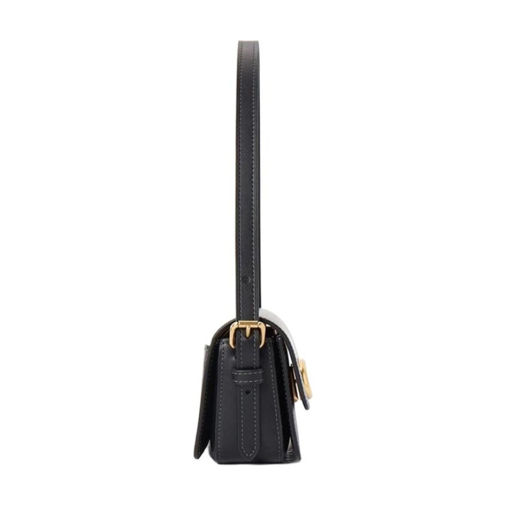 Cow Leather One Shoulder Handbag Women S Black