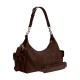Pocketjuliet Shiny Leather Biker Bag Shoulder Bag Large Size Women S Brown