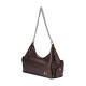 Pocketjuliet Shiny Leather Biker Bag Shoulder Bag Large Size Women S Brown