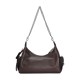 Pocketjuliet Shiny Leather Biker Bag Shoulder Bag Large Size Women S Brown