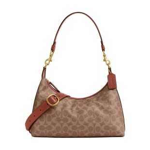 Juliet Coated Canvas With Calfskin Shoulder Bag Large Women S Caramel