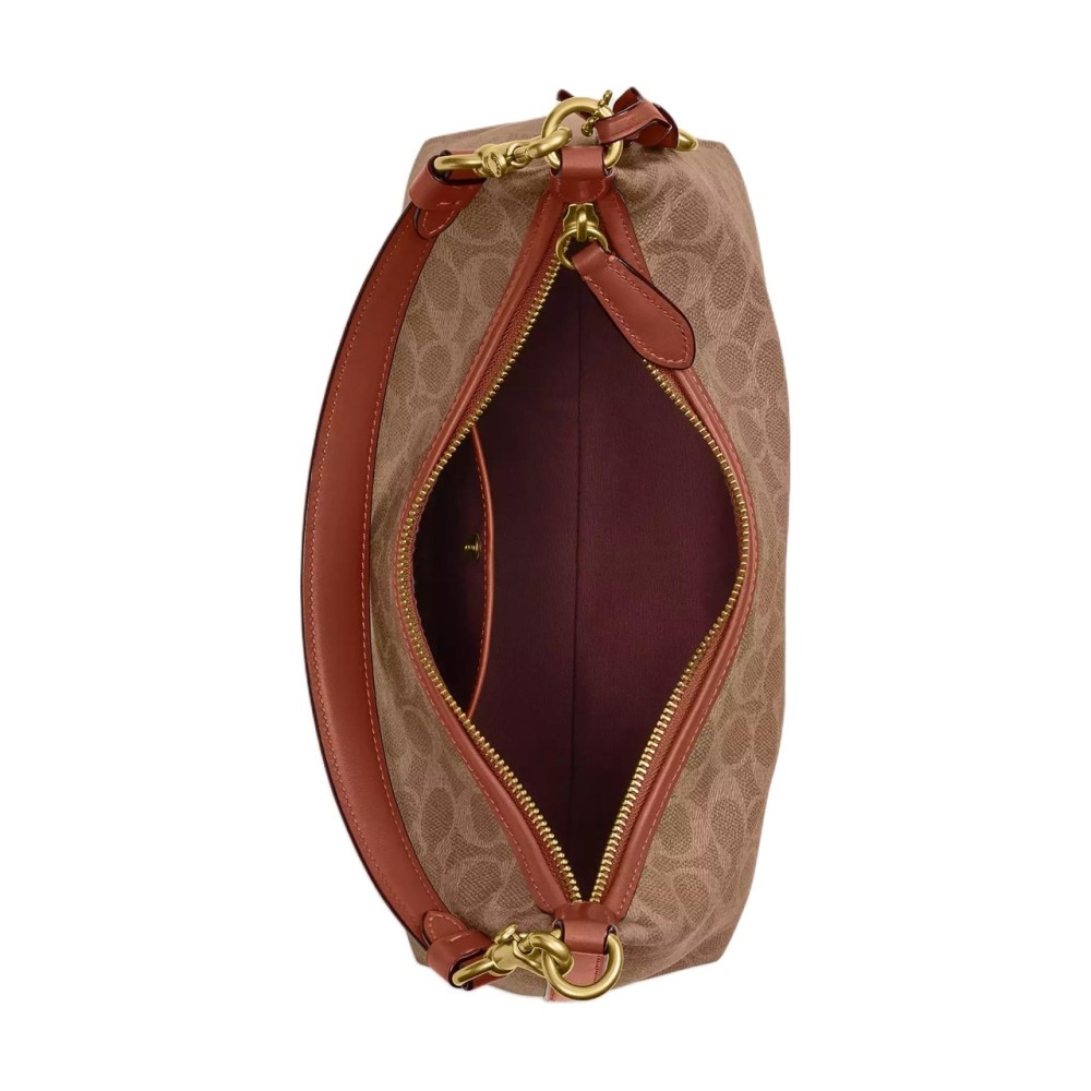 Juliet Coated Canvas With Calfskin Shoulder Bag Large Women S Caramel