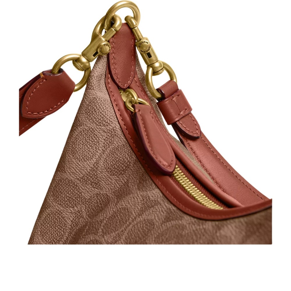 Juliet Coated Canvas With Calfskin Shoulder Bag Large Women S Caramel