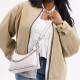 Juliet Coated Canvas Shoulder Bag Tubas Women S Silver Chalk White