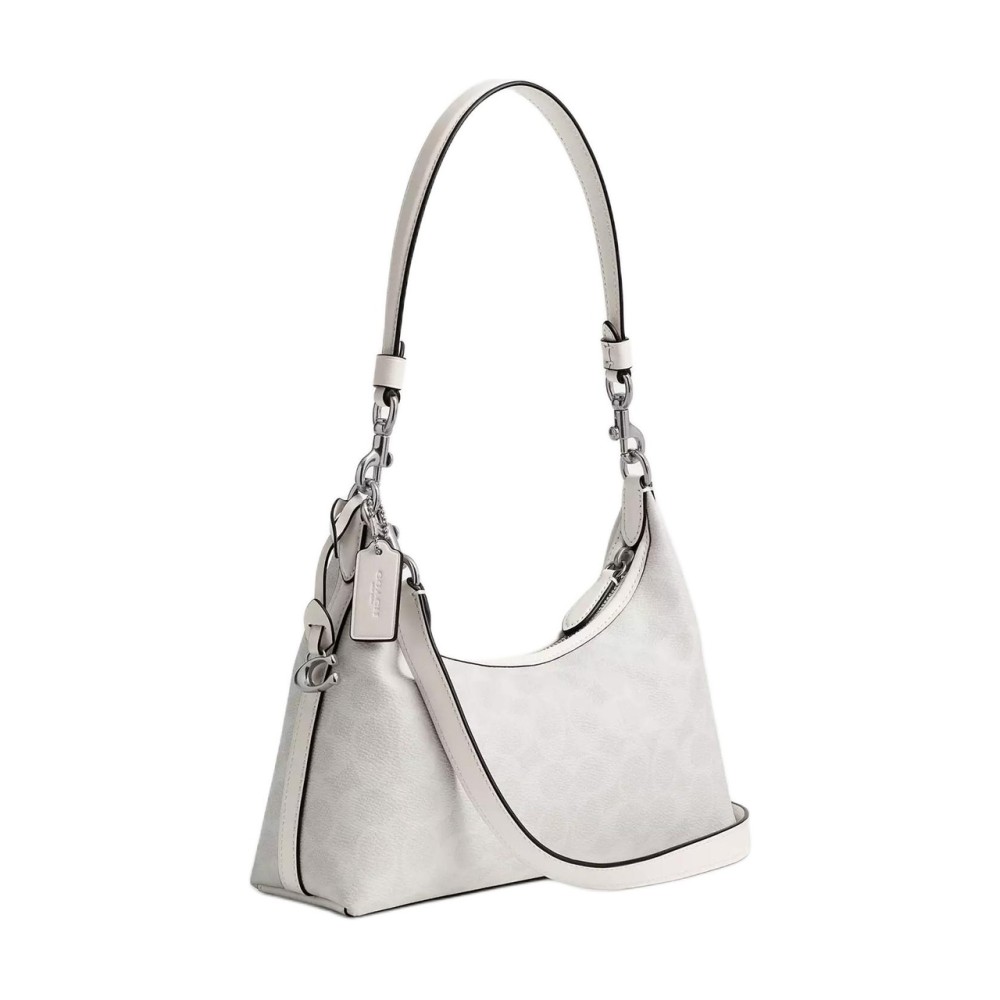 Juliet Coated Canvas Shoulder Bag Tubas Women S Silver Chalk White