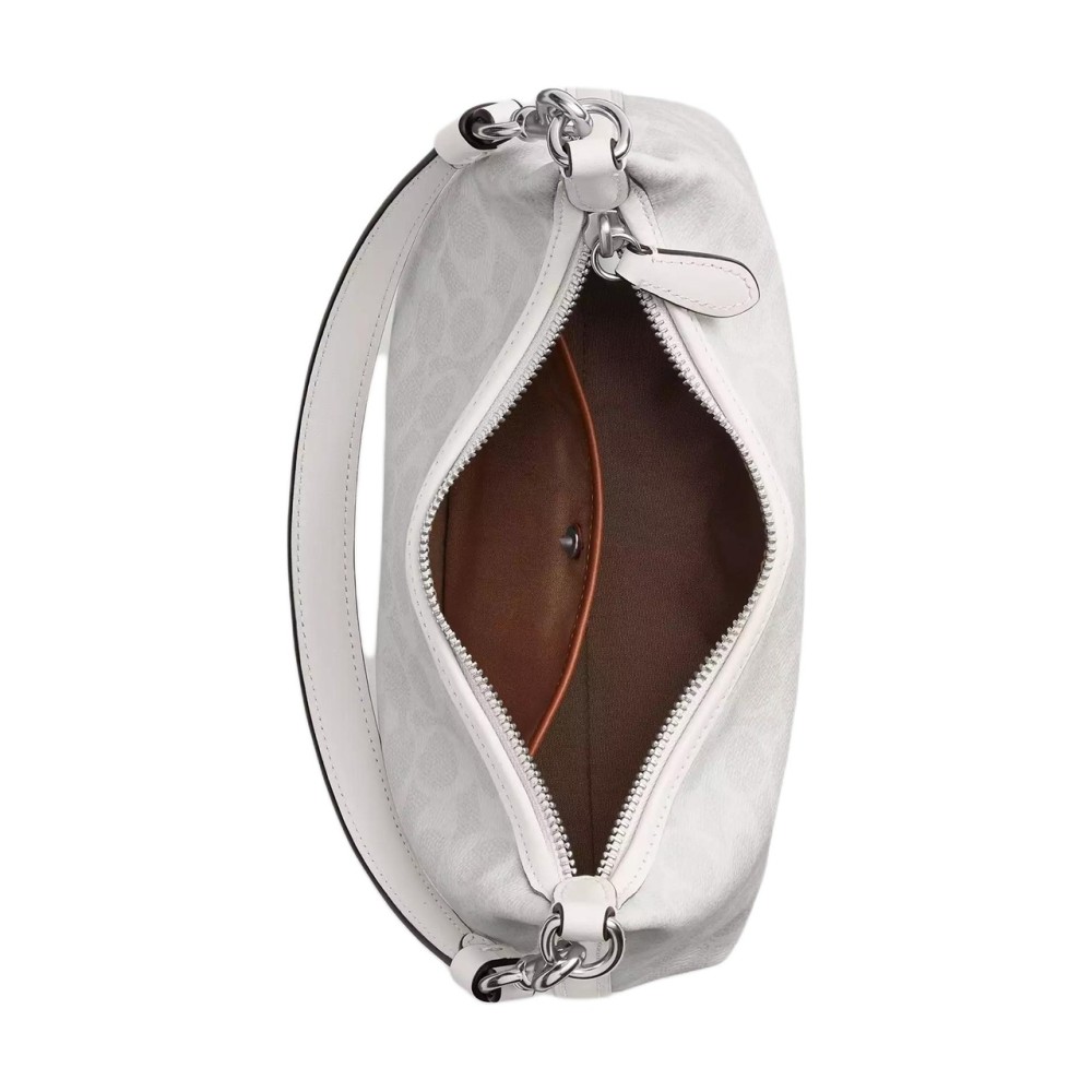 Juliet Coated Canvas Shoulder Bag Tubas Women S Silver Chalk White