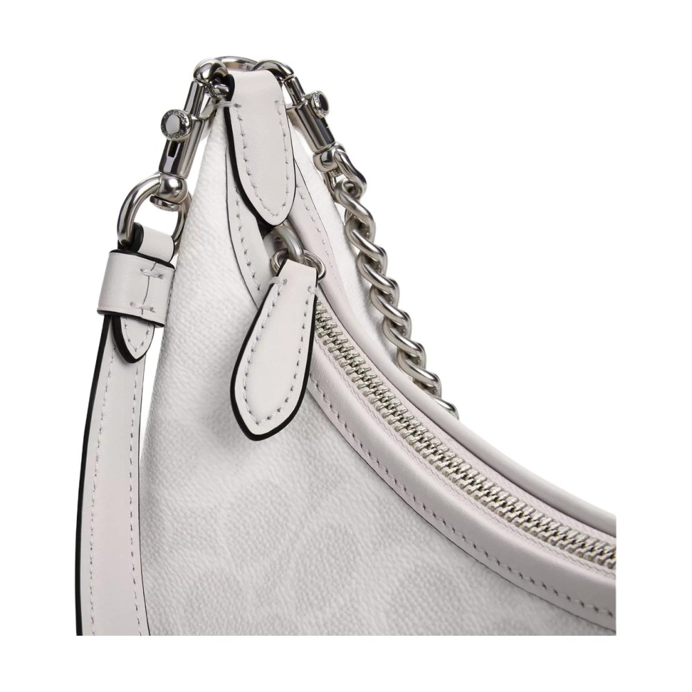 Juliet Coated Canvas Shoulder Bag Tubas Women S Silver Chalk White