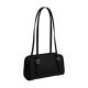 Swing Zip Crushed Leather Shoulder Bag Small Women S Black