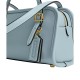 Swing Zip Crushed Leather Shoulder Bag Small Women S Brass Light Blue