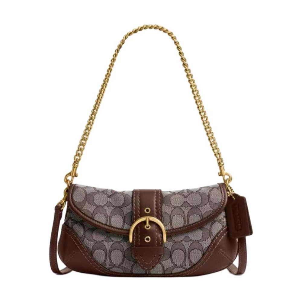 Soho Coated Canvas With Leather Handbag Shoulder Bag Women S Brown