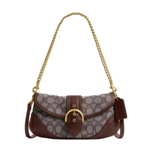 Soho Coated Canvas With Leather Handbag Shoulder Bag Women S Brown