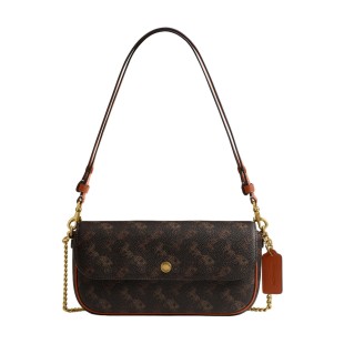 Brook Flap Artificial Leather Shoulder Bag Women S Brown