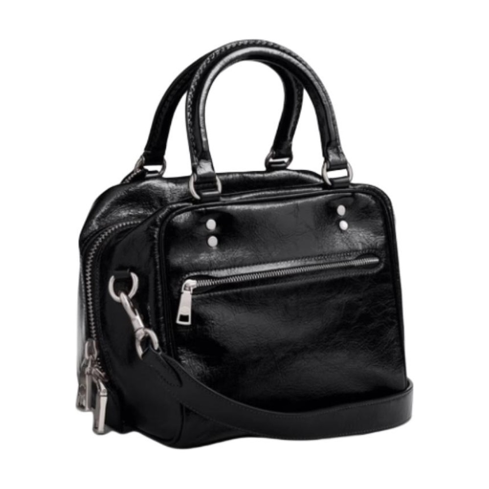 Rogue Cow Leather Toast Bag Shoulder Bag Crossbody Bag Handbag Small Women S Black