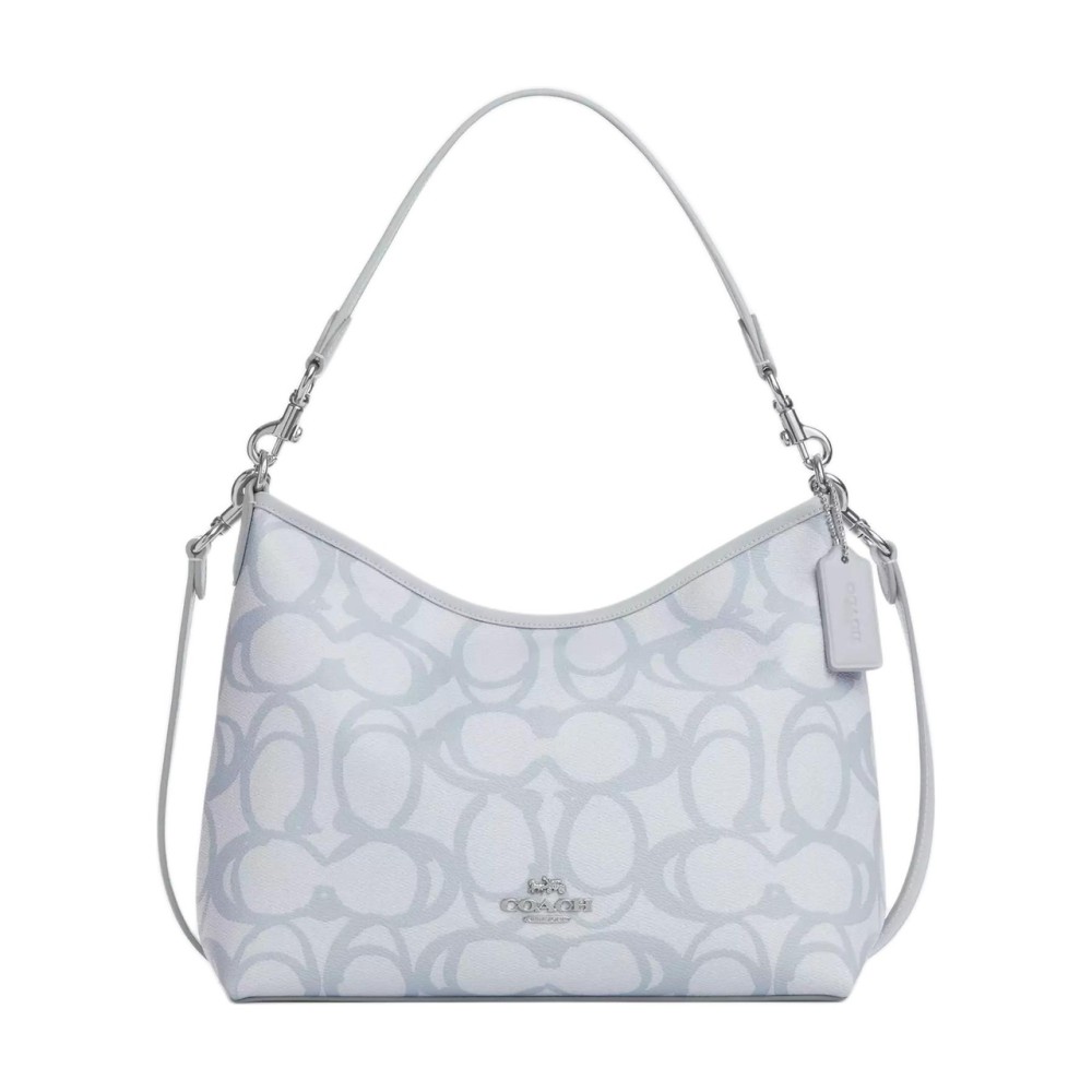Laurel Coated Canvas Shoulder Bag Large Women S Silver Ice Blue