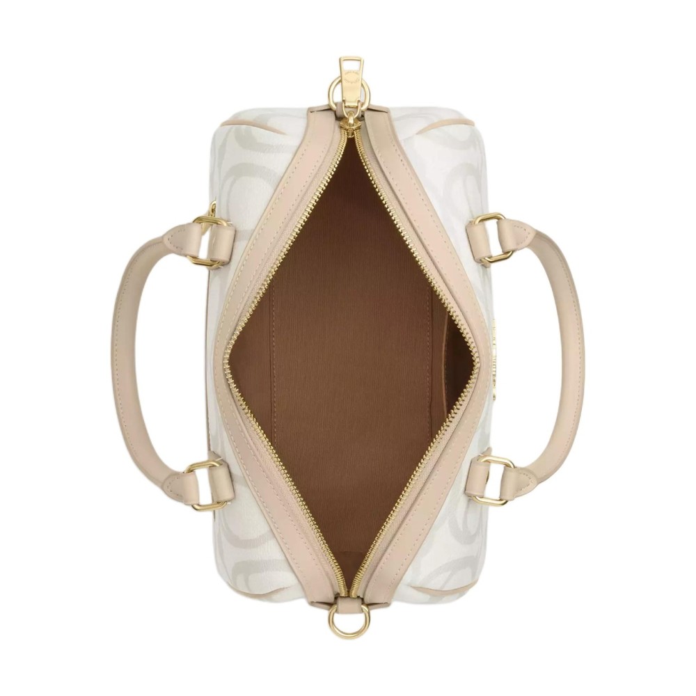 Coated Canvas Handbag Medium Women S Ivory