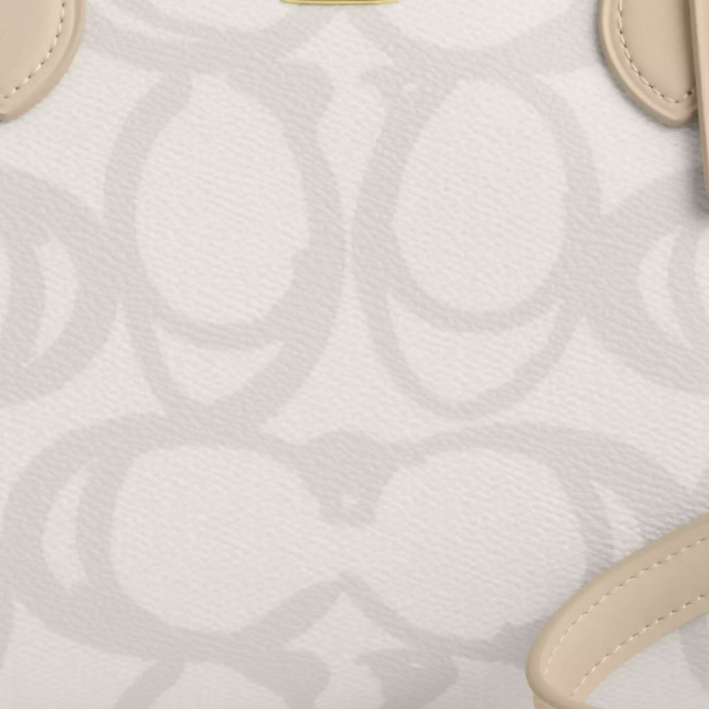 Coated Canvas Handbag Medium Women S Ivory