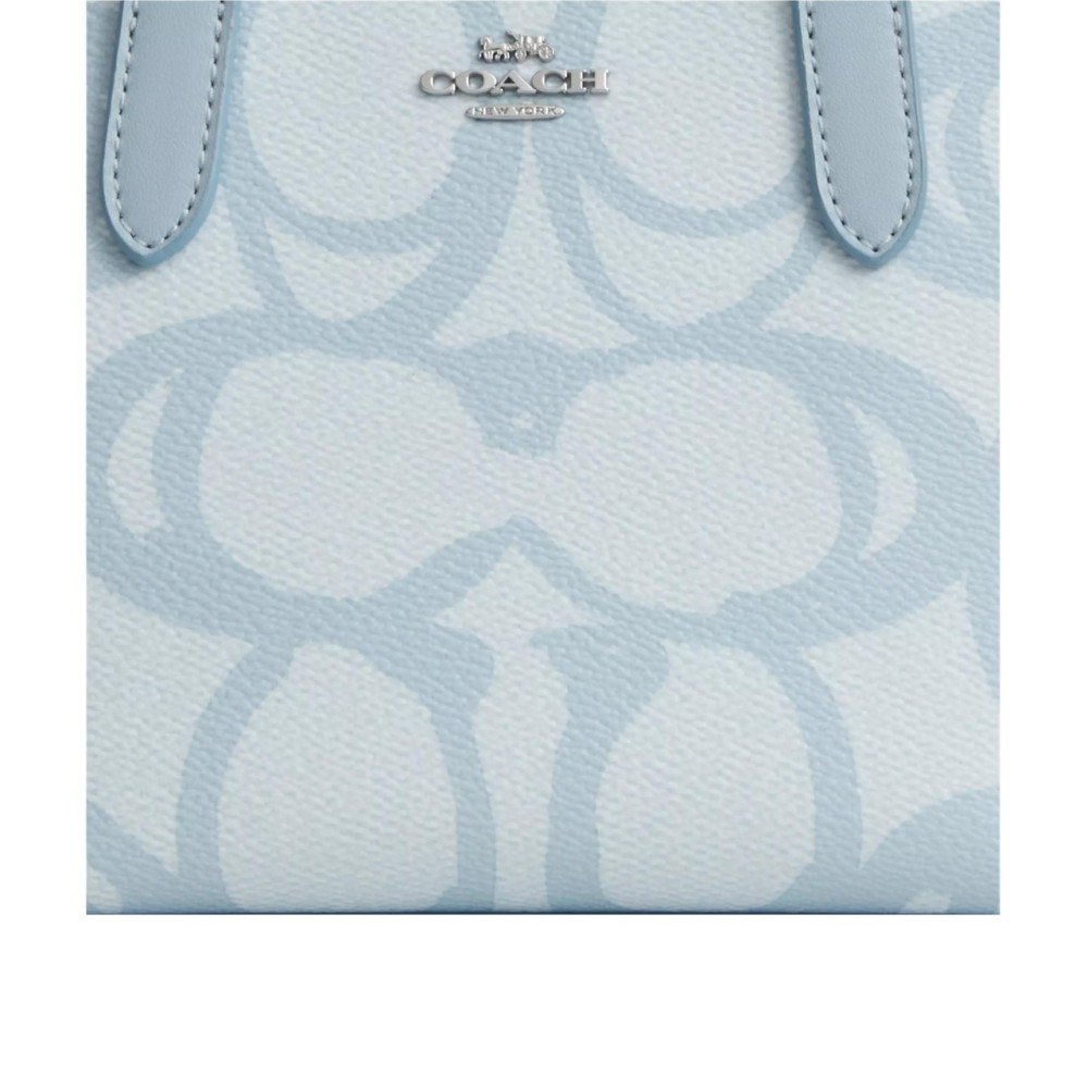 City Coated Canvas Tote Bag Shopping Bag Shoulder Bag Handbag Mini Women S Ice Blue