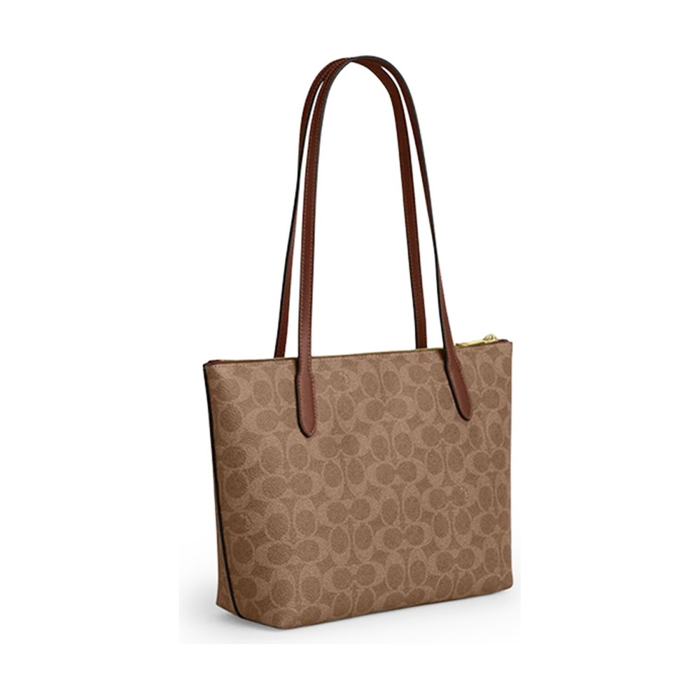 Fiona Canvas With Leather Shoulder Bag Small Women S Dark Brown
