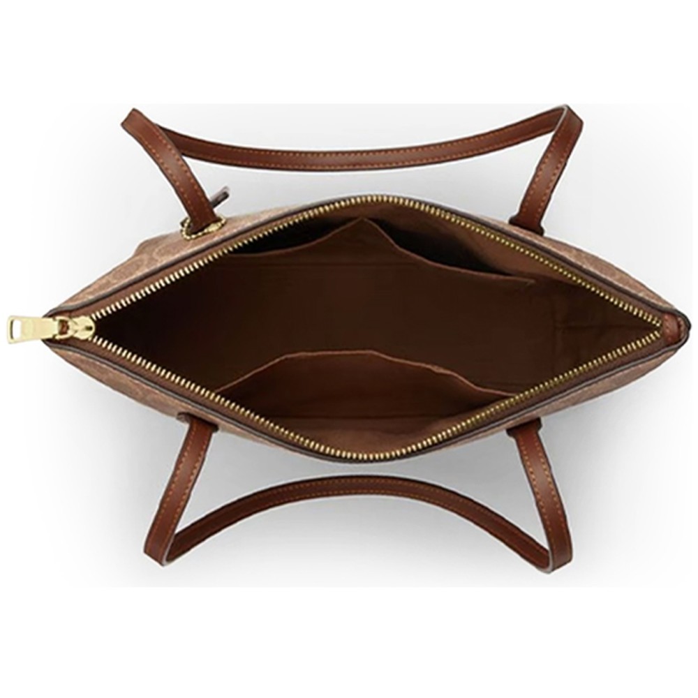 Fiona Canvas With Leather Shoulder Bag Small Women S Dark Brown