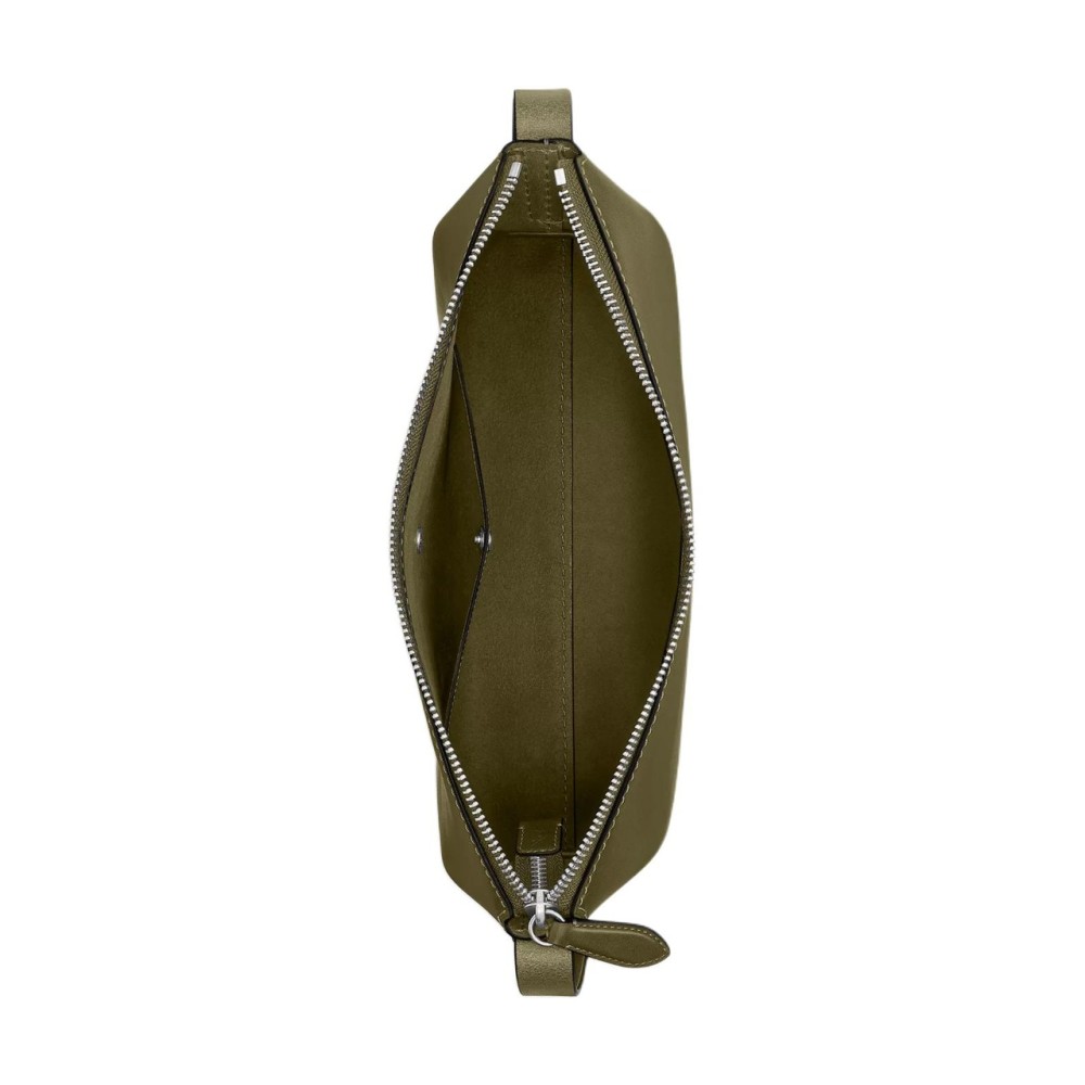 Cow Leather Crossbody Bag Shoulder Bag Large Unisex Olive Green