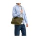 Cow Leather Crossbody Bag Shoulder Bag Large Unisex Olive Green