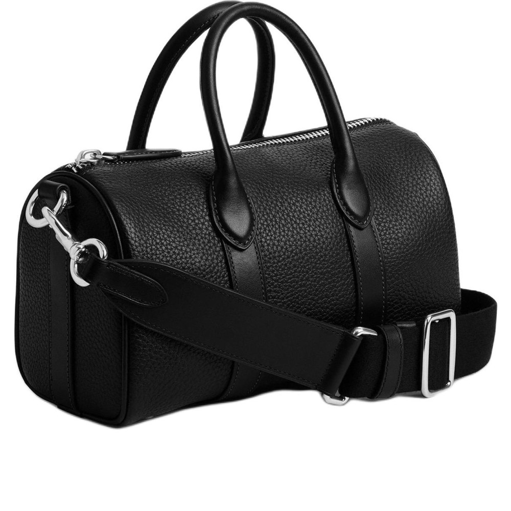 Cow Leather Handbag Medium Unisex Black