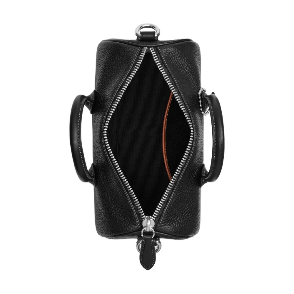 Cow Leather Handbag Medium Unisex Black