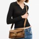 Tabby Cow Leather One Shoulder Handbag Medium Women S Honeys Brown