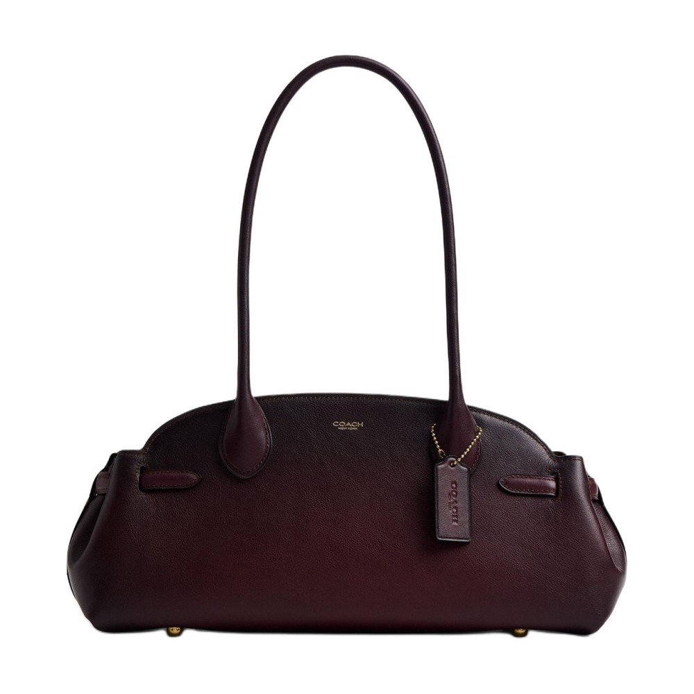 Empire Carryall Cow Leather Shoulder Bag Large Women S Merlot Wine Red